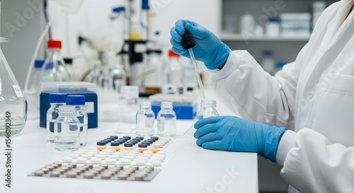 Laboratory Research: Scientist Pipetting Sample
