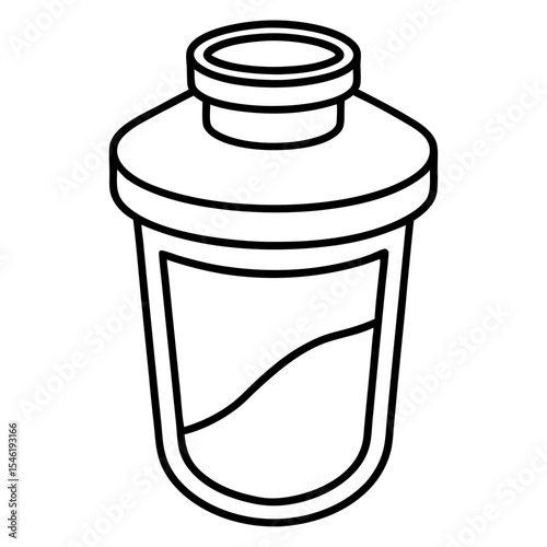 Medical Urine Jar Outline Vector