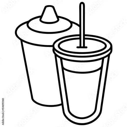 Medical Urine Jar Outline Vector