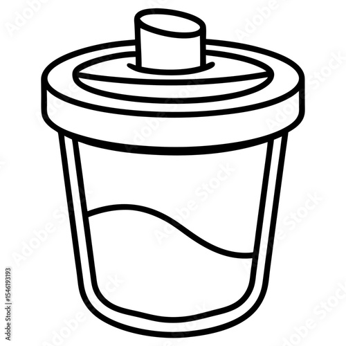 Medical Urine Jar Outline Vector