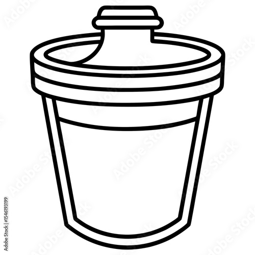 Medical Urine Jar Outline Vector
