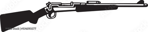  Classic Hunting Rifle or Bolt Action Rifle Silhouette.
Classic Hunting Rifle or Bolt Action Rifle Silhouette,  Outdoor Sports Vector Icon.