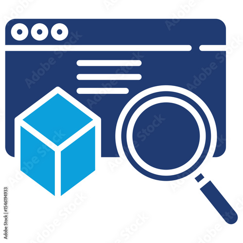 Object Recognition Flat Blue Icon