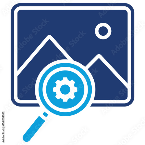 Image Analysis Flat Blue Icon