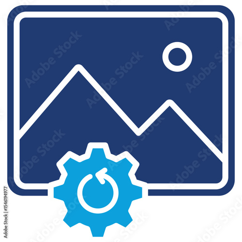 Processing Flat Blue Icon
