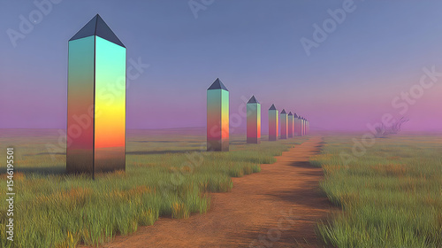 of magnetic crystal towers bending light in every direction