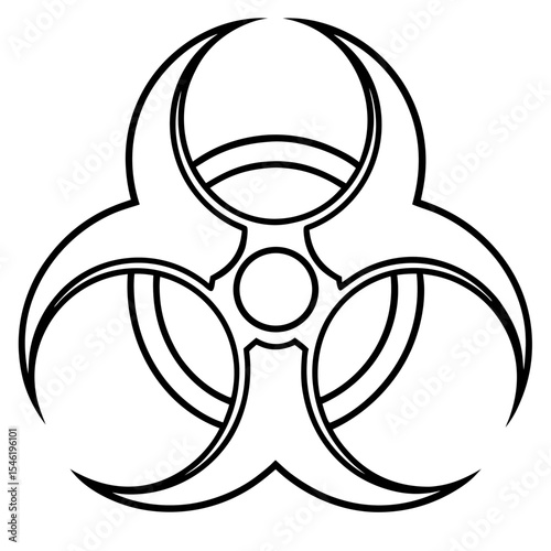 Minimal Biohazard Line Art