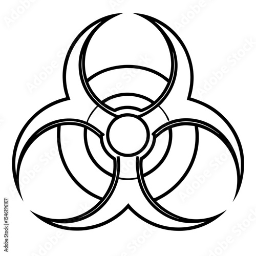 Minimal Biohazard Line Art