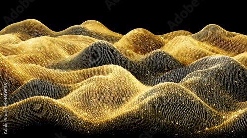 of shimmering wireframes illuminated by soft, pulsing ambient light