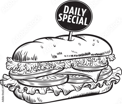 Giant Sandwich Clipart, Fun and Delicious Layered Food Illustration.
Giant Sandwich Clipart,  Fun and Delicious Food Illustration.