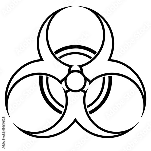 Minimal Biohazard Line Art
