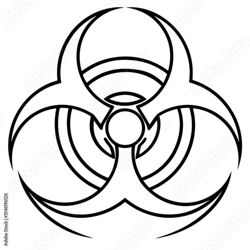 Minimal Biohazard Line Art