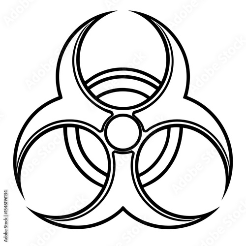 Minimal Biohazard Line Art