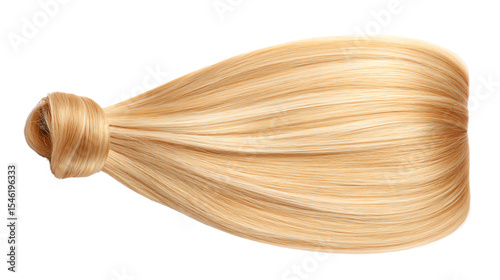 Wallpaper Mural Peach Blonde for Packaging, Peach blonde hair extension straight and smooth no face, peach blonde straight hair isolated clean background, peach blonde extension product photo white setup Torontodigital.ca