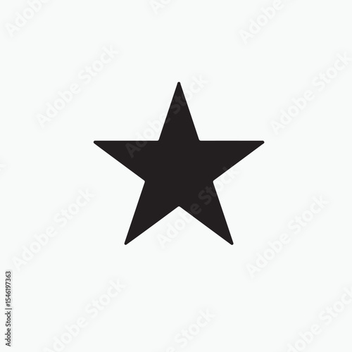 Black and white star icon simple symbol design on white background