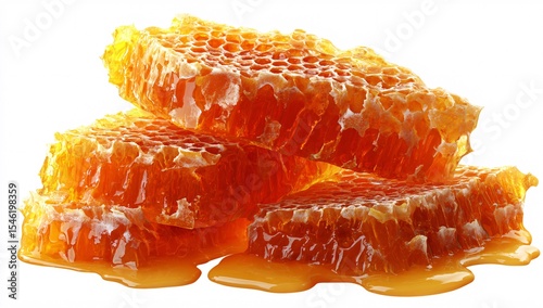 Golden honeycomb dripping with pure, sweet honey