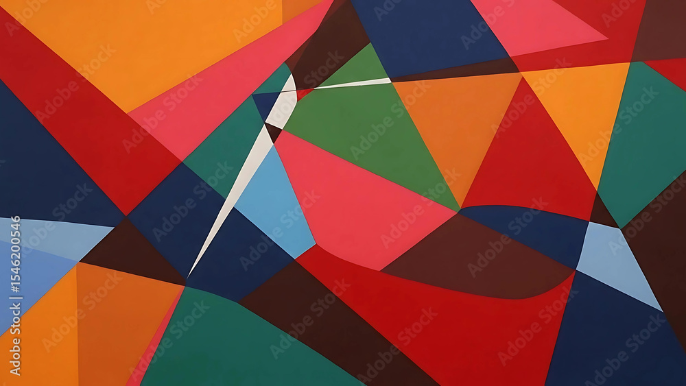 Fototapeta premium Vibrant Geometric Abstract Art: Colorful Polygon Composition for Modern Designs