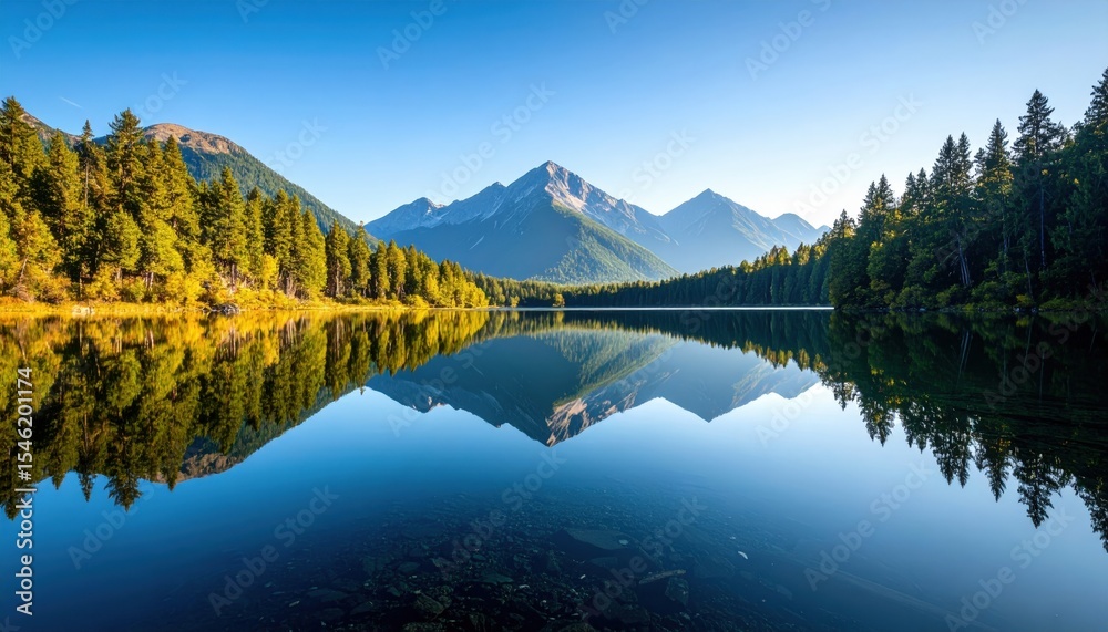 Obraz premium Serene Mountain Lake Reflection