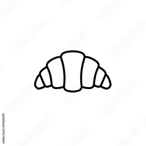 Croissant outline illustration in minimalist design style  