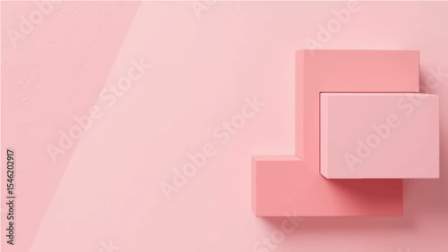 Pink-colored abstract modern background  Modern design with a minimal aesthetic  Mockup of colorful paper color blocks  Stylish color block pattern  Geometric textures can be used as backgrounds.