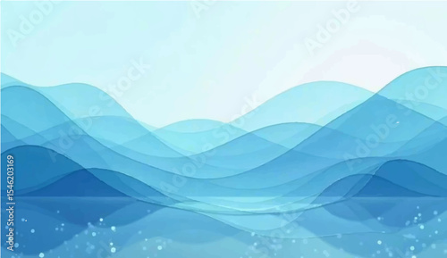Abstract blue wave background with flowing lines and soft water-inspired design