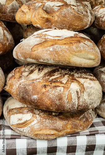 Organic Bread Loaves On Sale At An Artisan Food Market