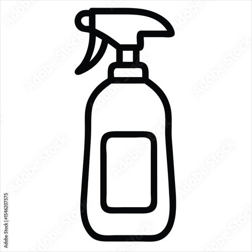 Women's beauty body wash spray bottle icon outline style isolated on a white background. Perfect for use in beauty branding, skincare packaging design, cosmetic advertising, and promotional materials.
