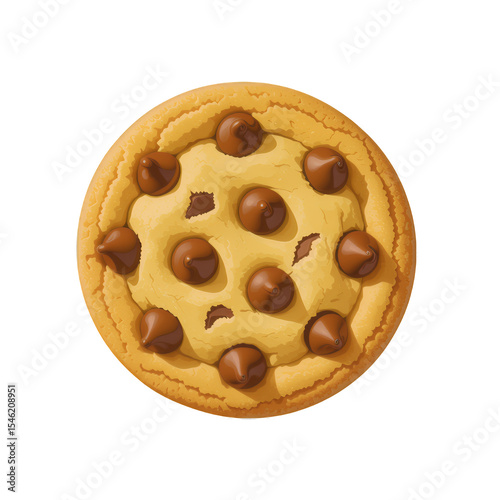 Golden Cookie, Transparent Cutout, Sweet Design Element