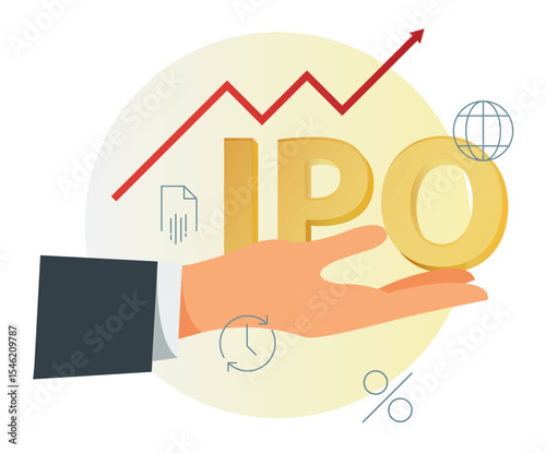 IPO Initial Public Offering - Stock Illustration