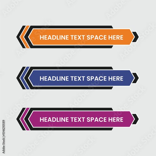 Modern lower third banner template design, tv banner template.