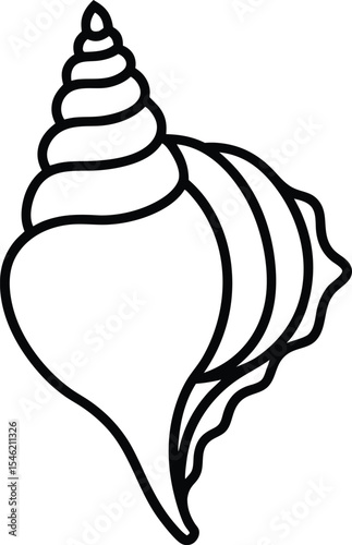 Minimalist Shankh vector with elegant spiral outline