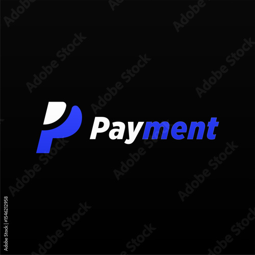 Payment logo design template with unique letter P