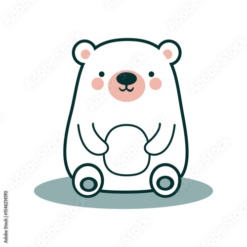 North Polar bear smut cute simple vector