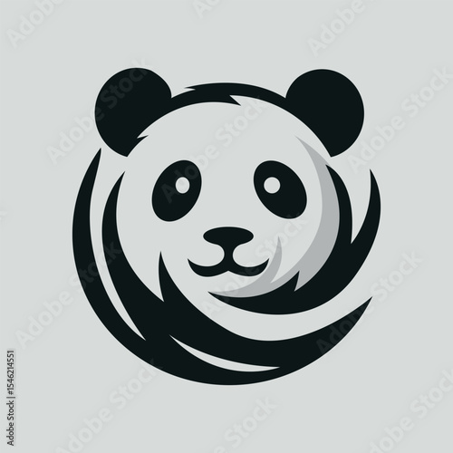 Bear panda logo cut smolt desing typ