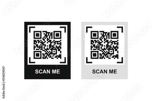 Two QR codes side by side, one of which says "Scan Me". The other one is empty