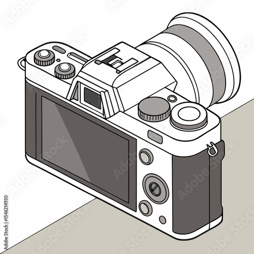 Digital camera. Vector image.