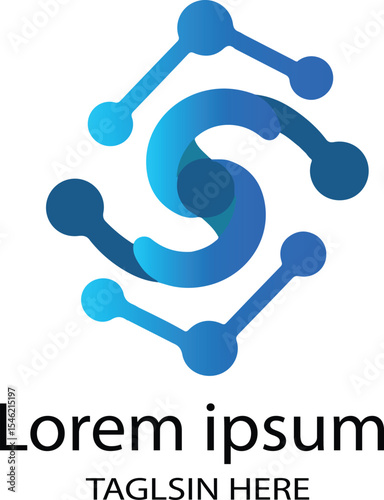 Abstract S-Shaped Logo for Technology and Data Analysis