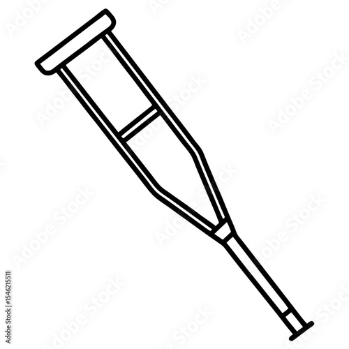 Simple Crutch Icon Drawing