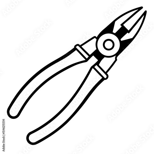 Precision Wire Cutter Line Art Illustration