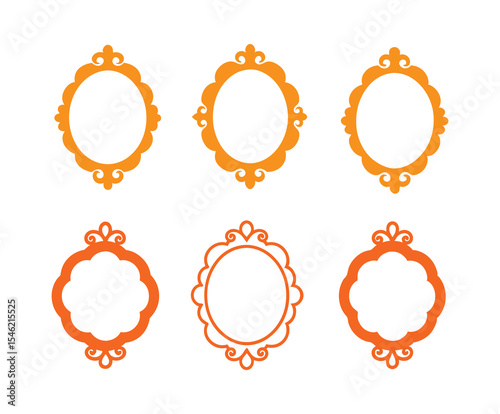 Set of vintage frames, illustration