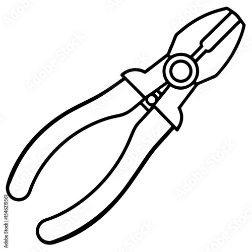 Precision Wire Cutter Line Art Illustration