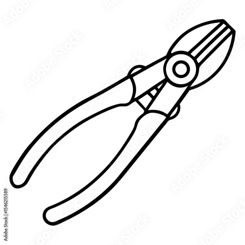 Precision Wire Cutter Line Art Illustration
