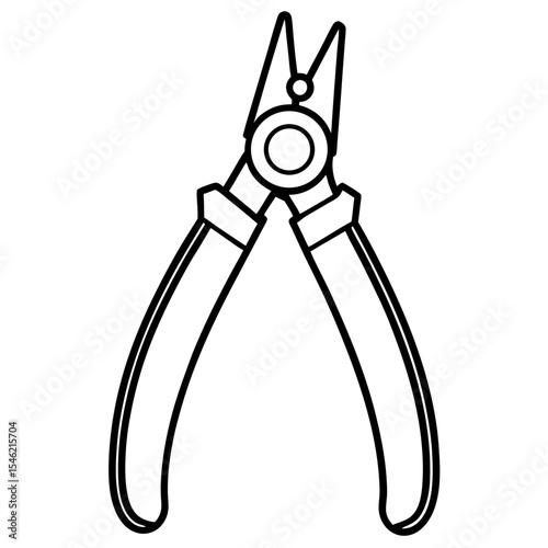 Precision Wire Cutter Line Art Illustration