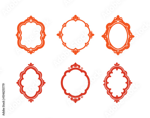 Set of red labels frame