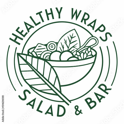 Healthy wraps salad and bar logo design
