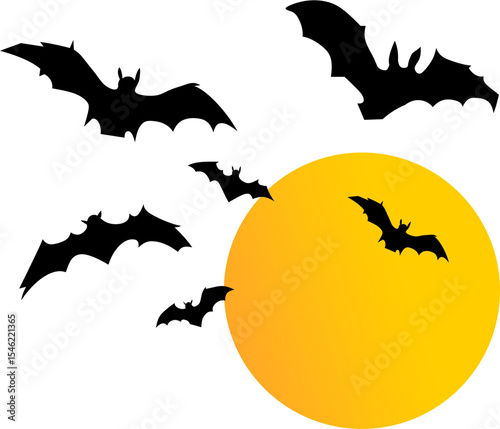 background ilustration vector bat in the dark night