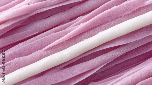 3D microscopic view of smooth muscle fibers from an arterial wall, essential in vascular function and atherosclerosis pathology.

