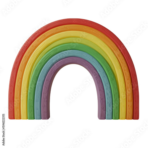 Rainbow Cutout on Transparent, Multicolored Graphic, Playful Design Element