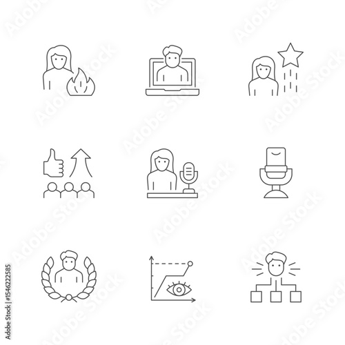 Set line icons of influencer