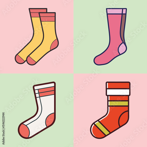 Stockings Flat Illustration in Simple Minimalist Flat Style